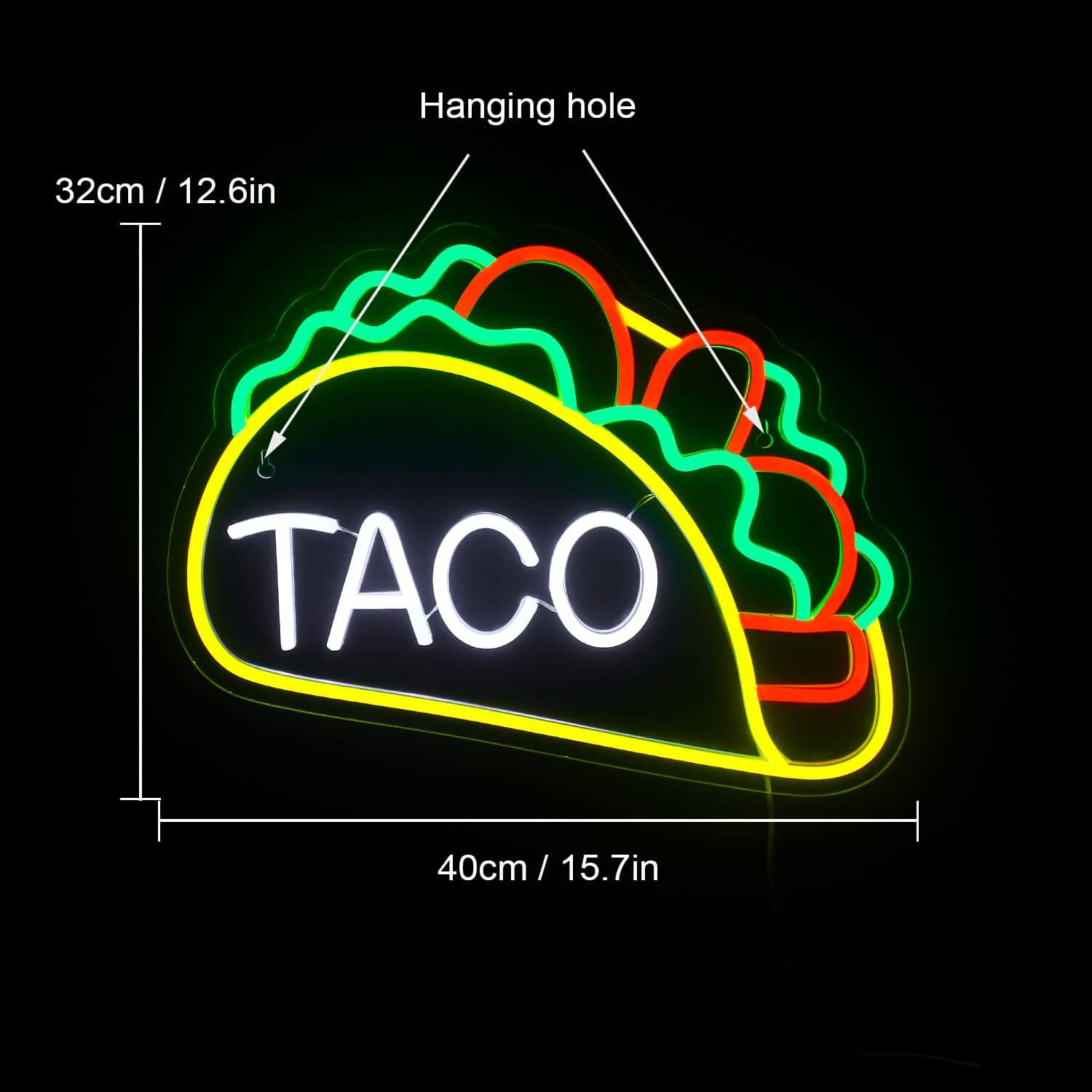 Taco Neon Sign Restaurant Wall Sign Art