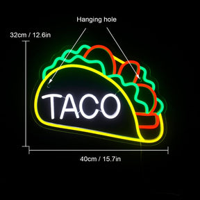 Taco Neon Sign Restaurant Wall Sign Art