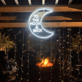 To The Moon&Back Mirror Neon Sign