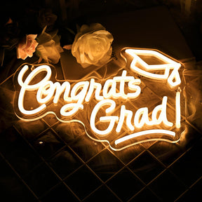 Congrats Grad Neon Sign for Graduation Party Decor