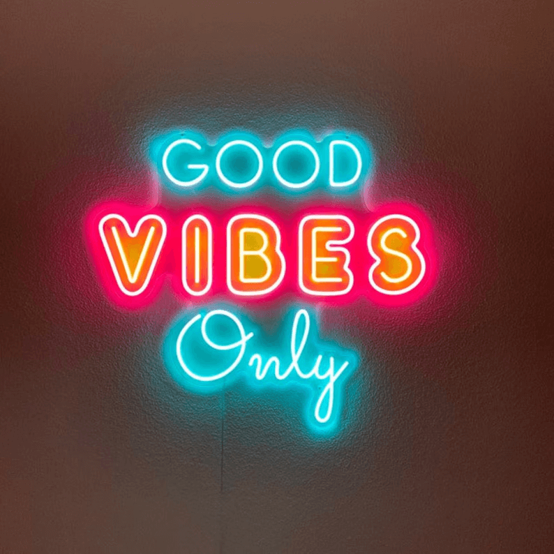 Good Vibes Only Neon Sign Wall Decor Art Sign