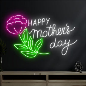 Happy Mother's Day&Flower LED Neon Sign