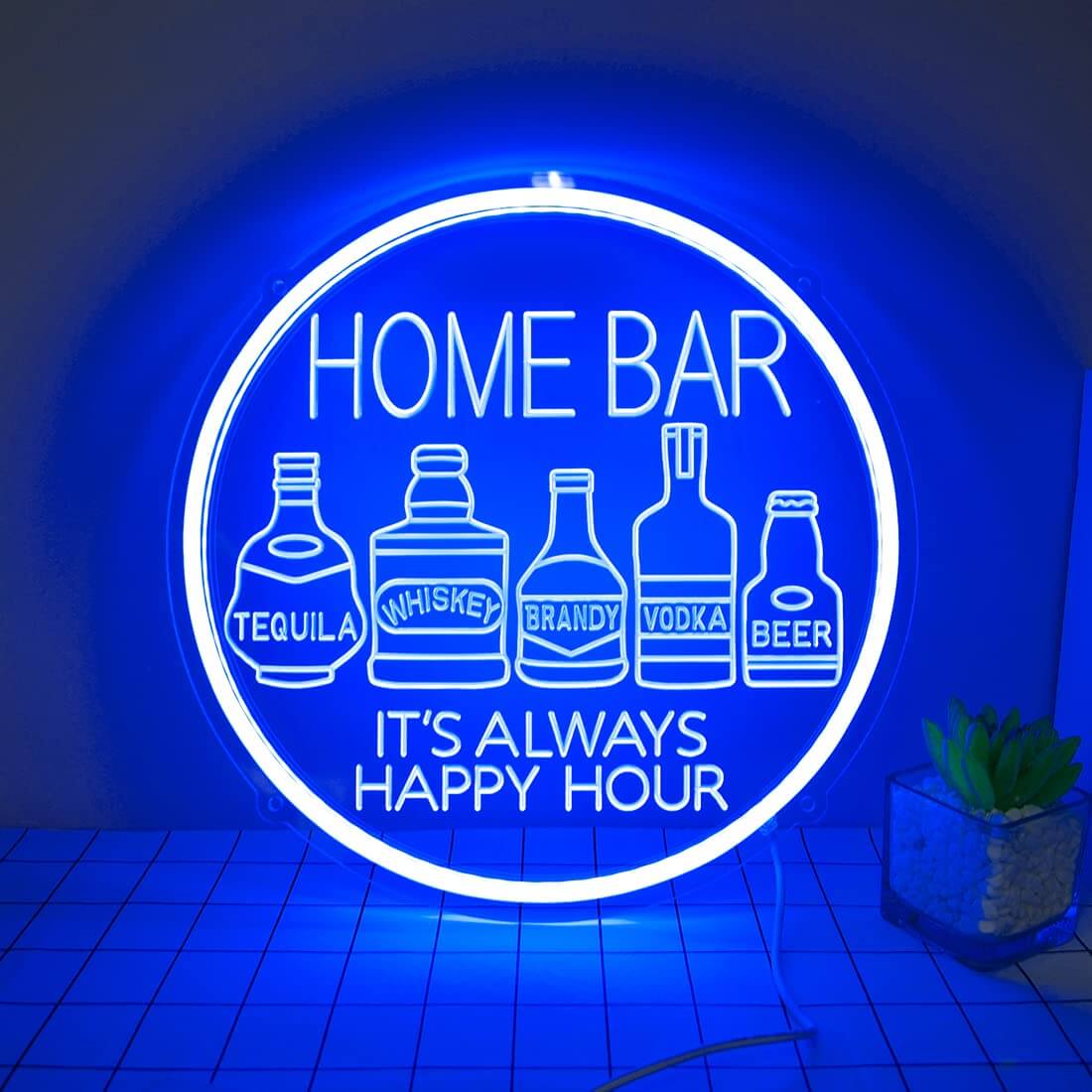 Neon Bar Sign Pub Beer Wine Wall Art Decor Sign