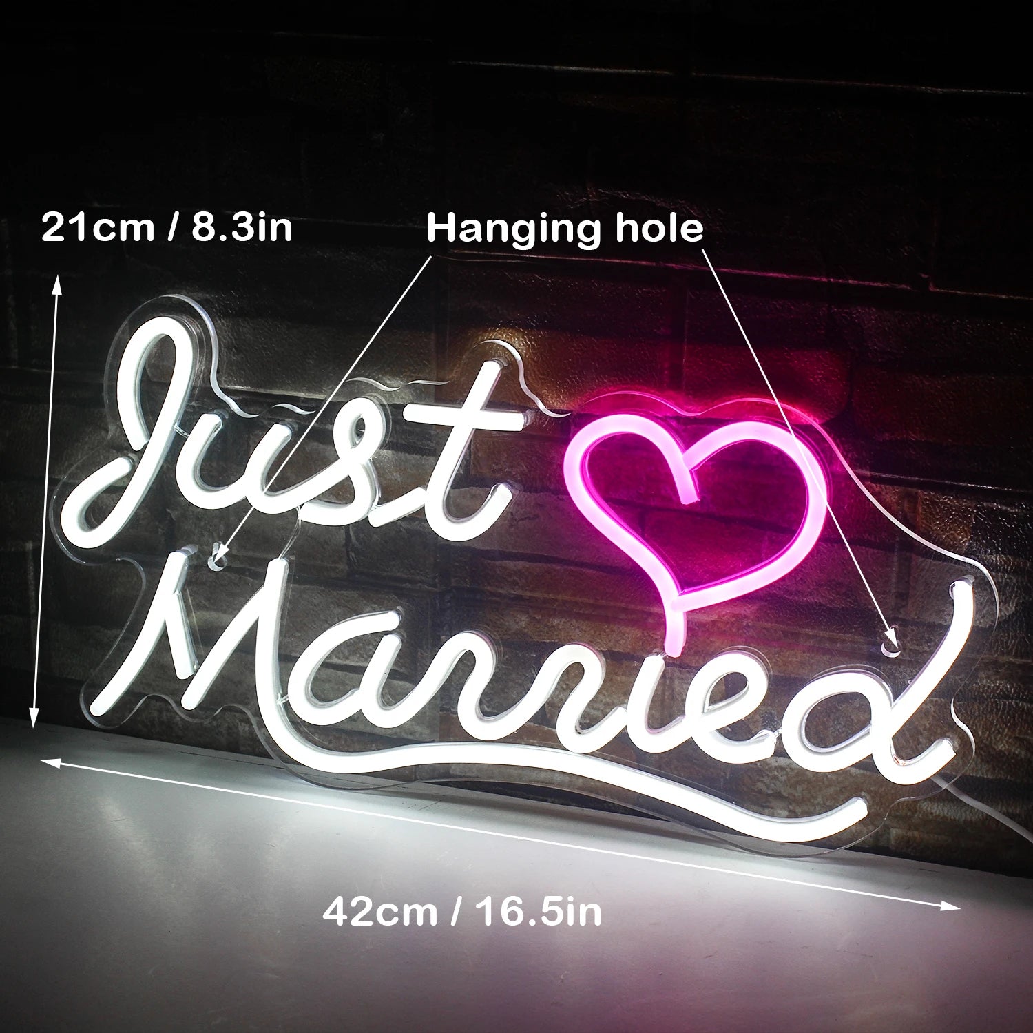 Just Married Neon Sign for Wedding Party Decor