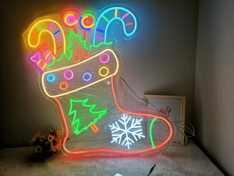 Christmas Sock Neon Sign Light Unique Gift