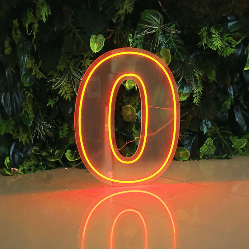 0 to 9 Number LED Neon Sign Wall Letters Light Party Decoration