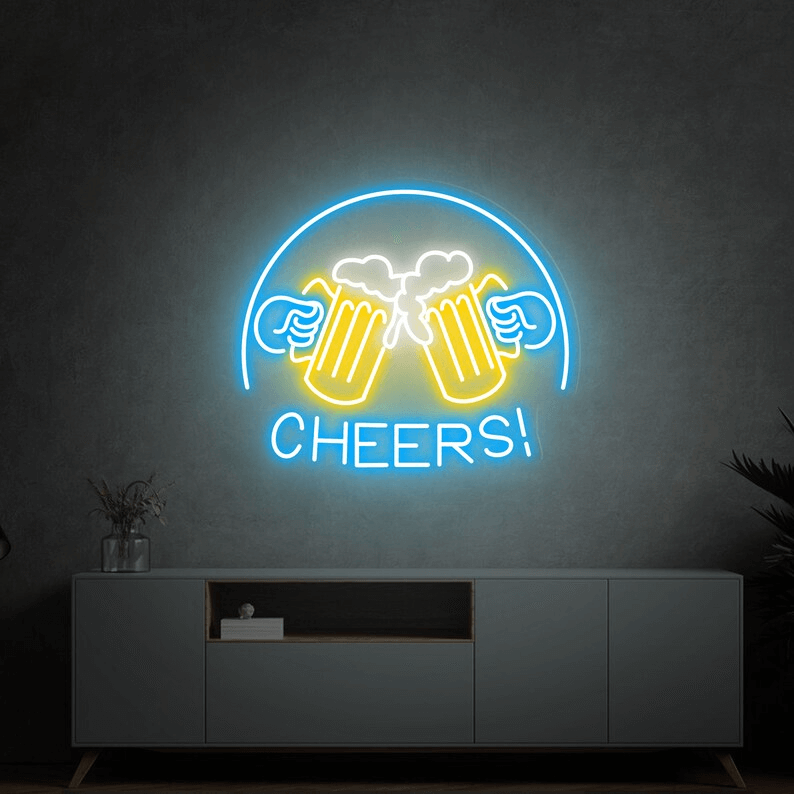 Beer Cheers Neon Signs Lights Bar Art Wall Decor