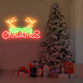 Antlers LED Neon Sign for Home Christmas Party Decor Gift