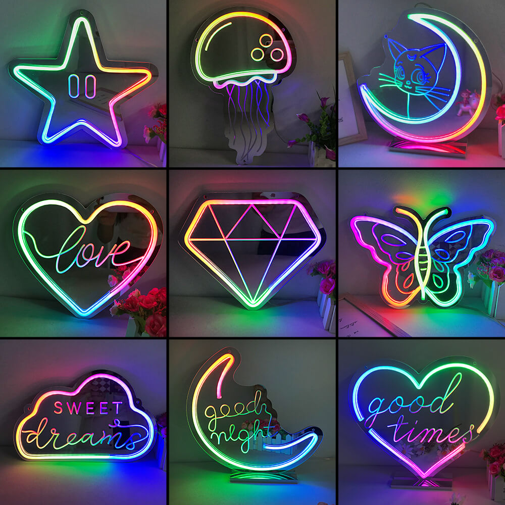 Mirror Neon Sign for Home&Shop Decor