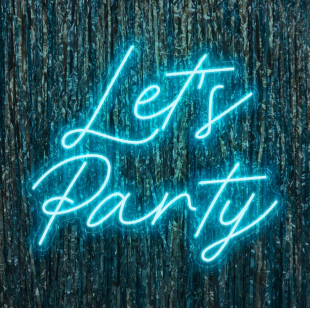 Let's Party Neon Sign for Party Event Decor