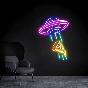 Cool UFO Neon Sign Kidnapping Pizza Neon Sign