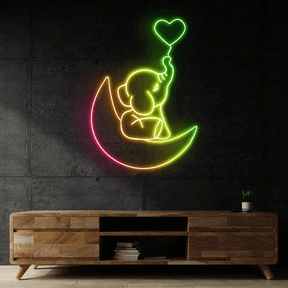 Elephant in the Moon Neon Sign Kids Room Decor