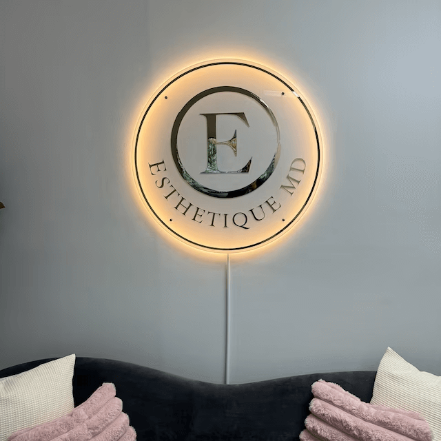 Custom Acrylic Backlit  Business Logo Sign 3D Wall Decor Sign