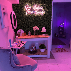 Hey Babe Nice Brows Neon Sign for Hair Beauty Salon Neon