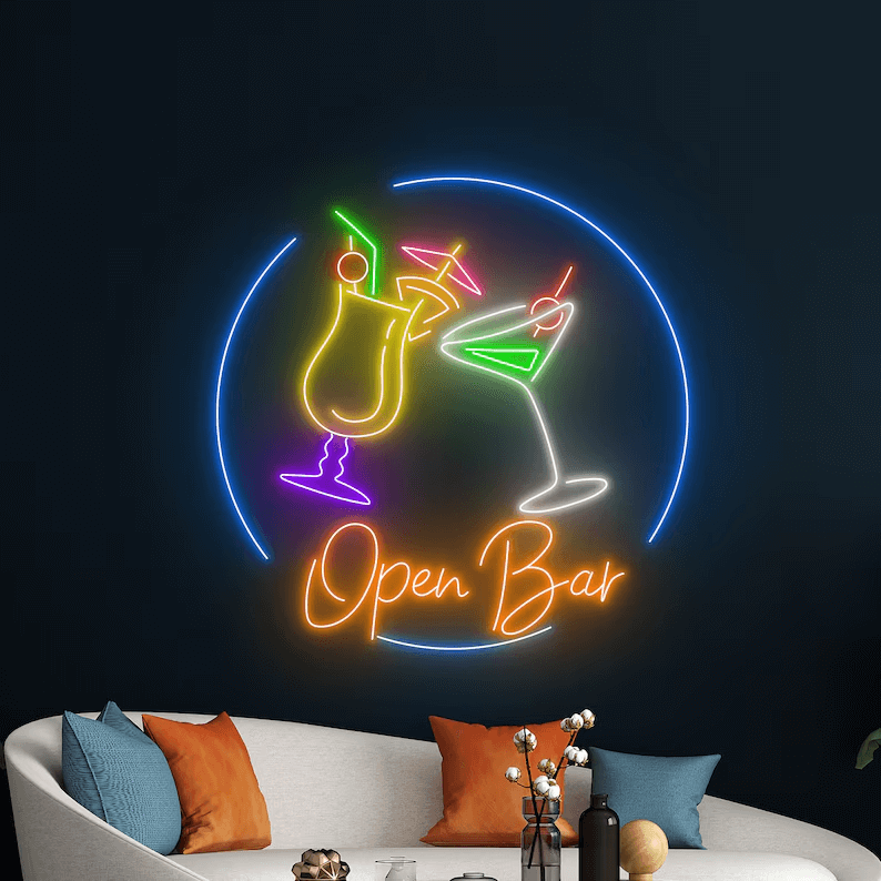 Cocktail Juice Fruit Neon Sign Light Bar Club Neon  Sign