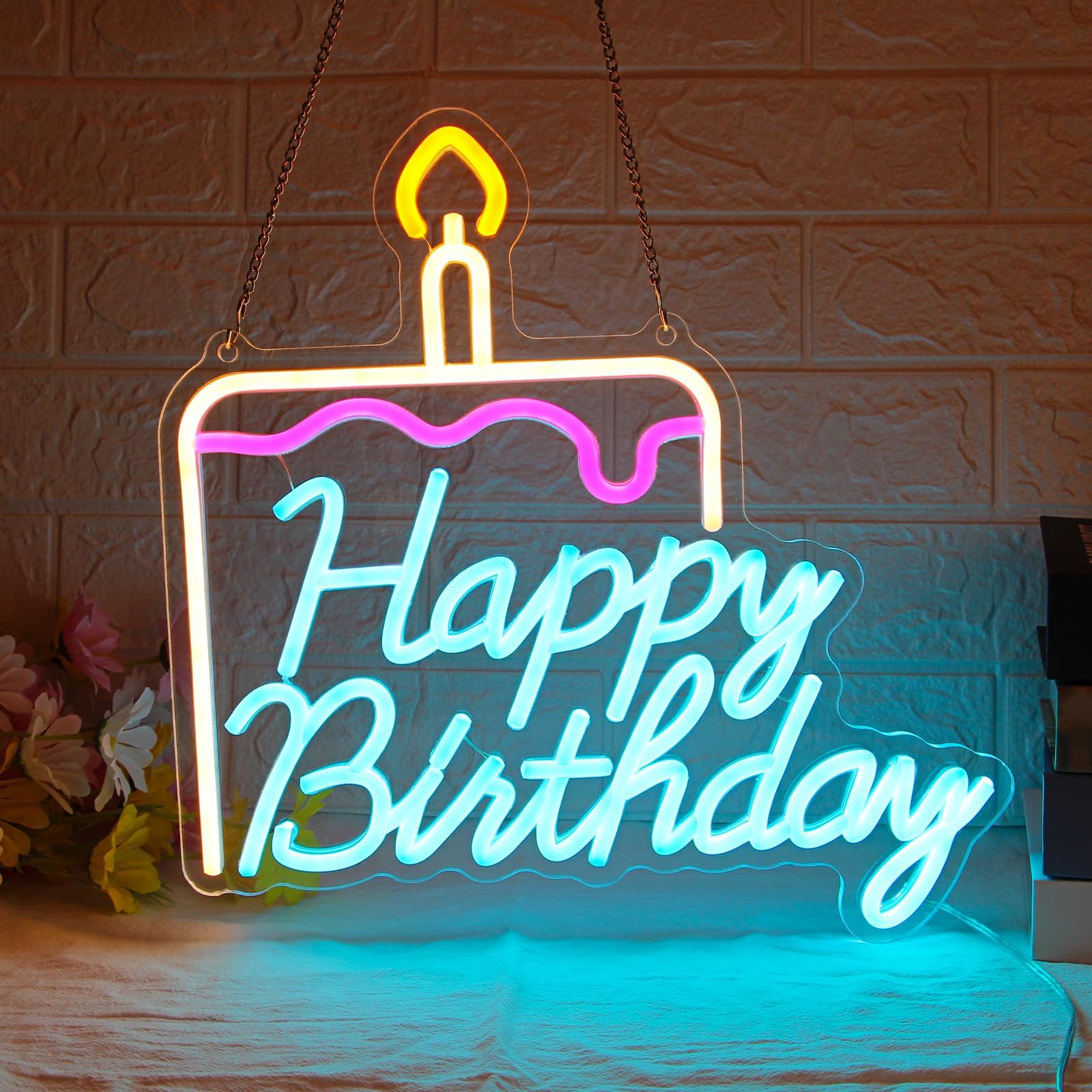 Happy Birthday&Candle Neon Signs