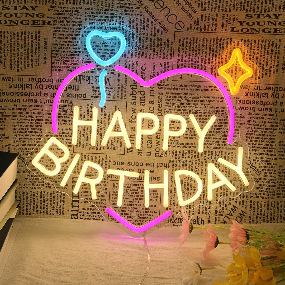 Heart Happy Birthday Neon Signs