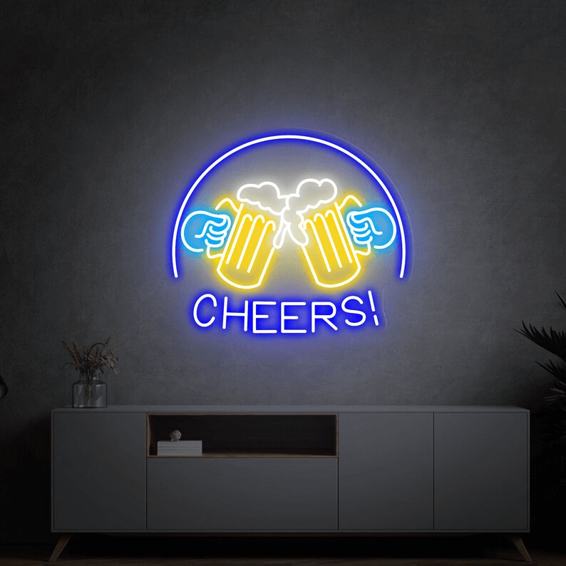 Beer Cheers Neon Signs Lights Bar Art Wall Decor