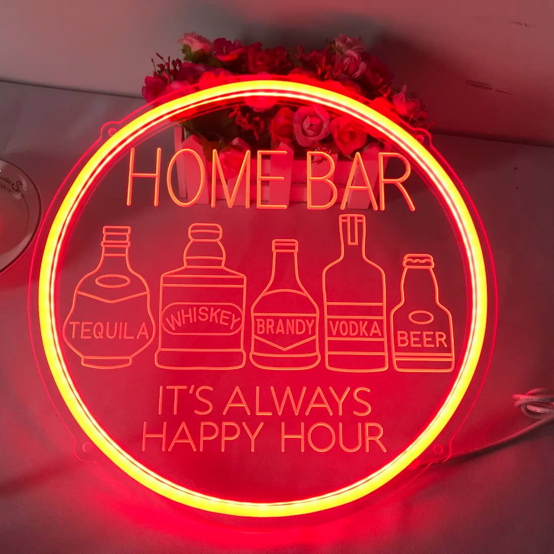 Neon Bar Sign Pub Beer Wine Wall Art Decor Sign