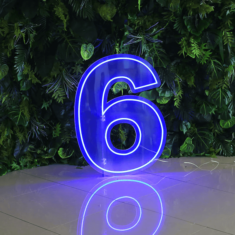 0 to 9 Number LED Neon Sign Wall Letters Light Party Decoration