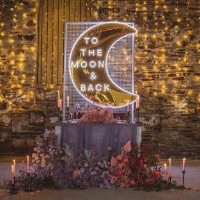 To The Moon&Back Mirror Neon Sign