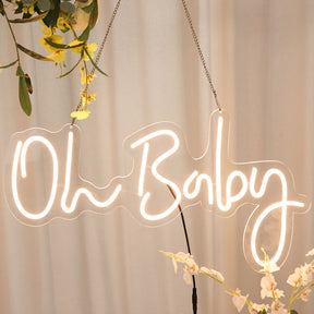 Oh Baby Neon Sign for Baby Shower Decoration