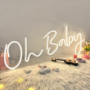 Oh Baby Neon Sign for Baby Shower Party Decor