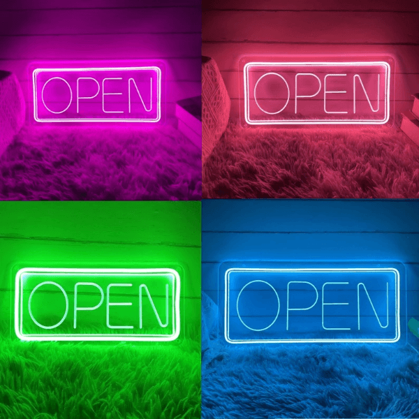 OPEN Welcome LED Neon Sign Custom Business Bar Sign