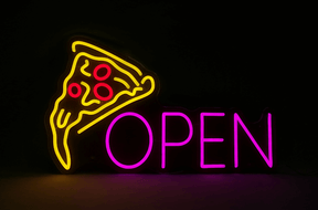 Open Pizza Led Neon Sign Restaurant Wall Decor Sign