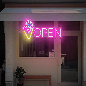 Neon Open Ice Cream Open Sign Custom Neon Sign