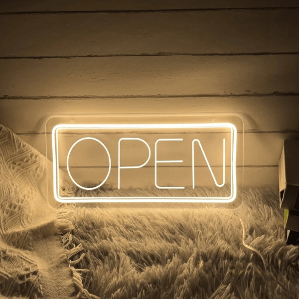 OPEN Welcome LED Neon Sign Custom Business Bar Sign