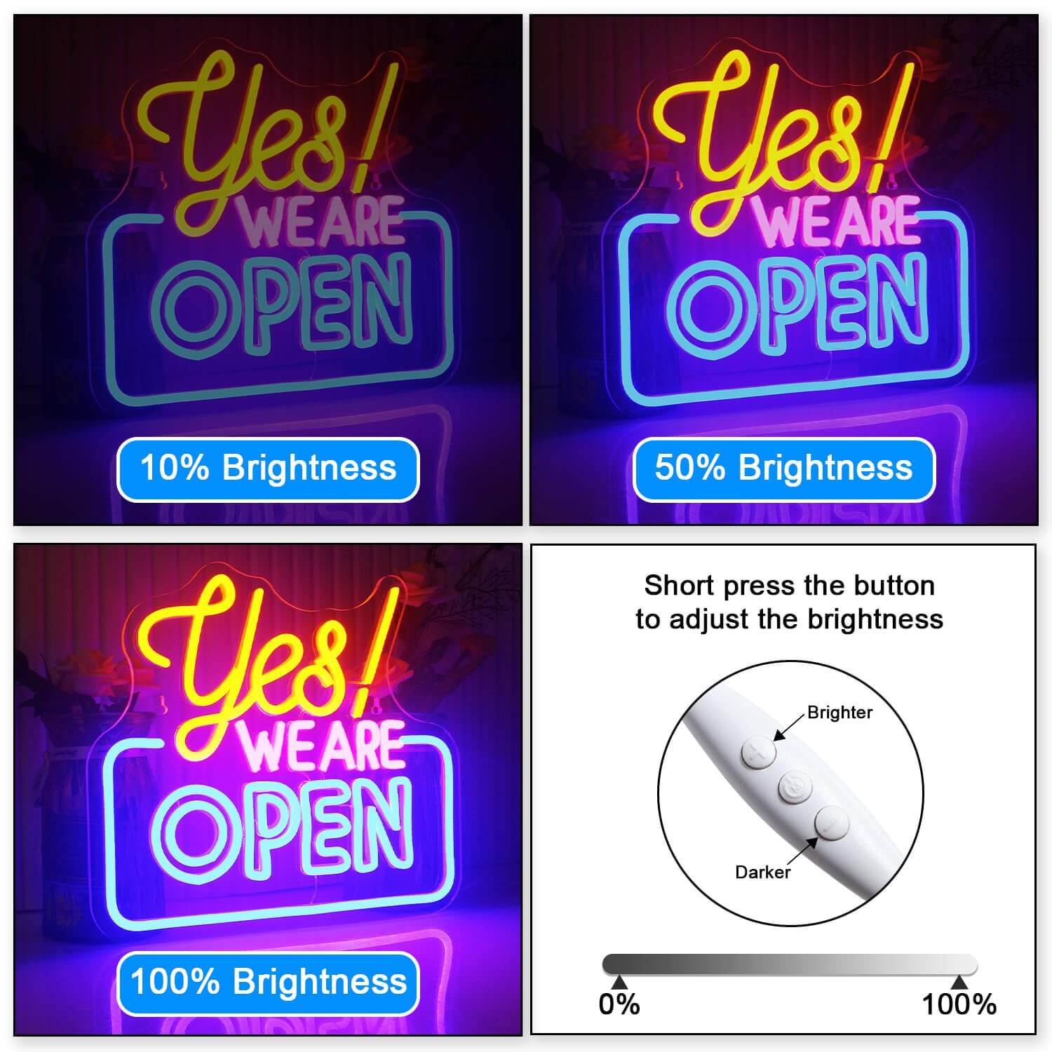 Yes Open Neon Sign Shop&Bar Open Led Sign