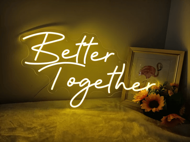 Better Together Neon Sign for Wedding  Party Decoration