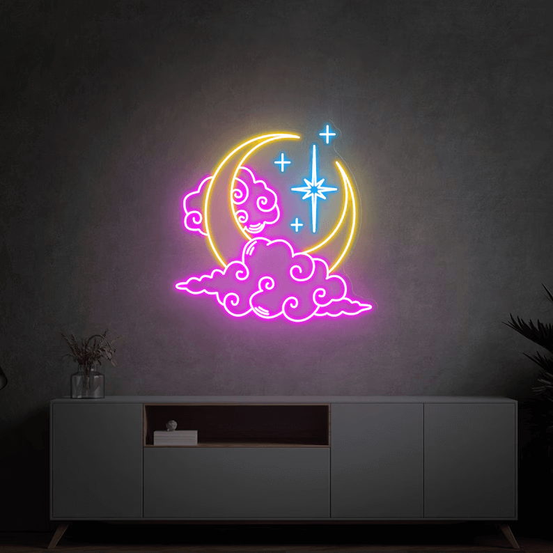 Moon Cloud Star Neon Sign Wall Decor