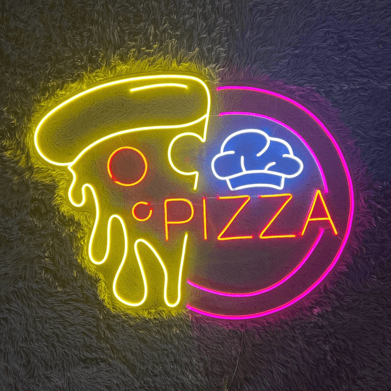 Pizza Slice Led Neon Sign Custom Restaurant Neon Sign