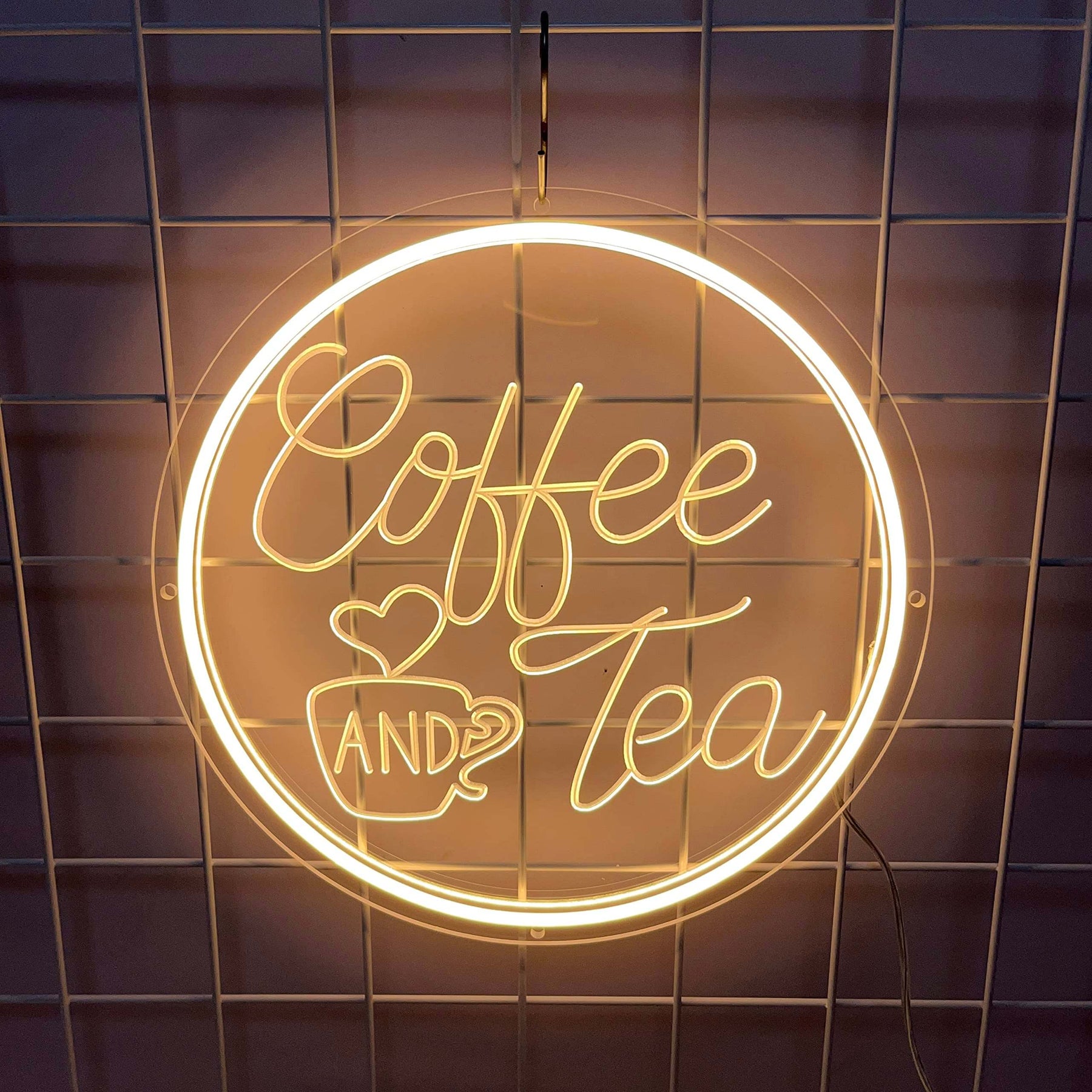 Round Coffee&Tea Neon Sign