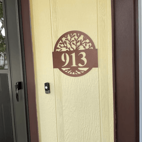 Round Metal Address Sign for House