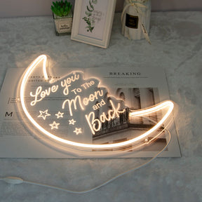 To The Moon and Back Neon Sign