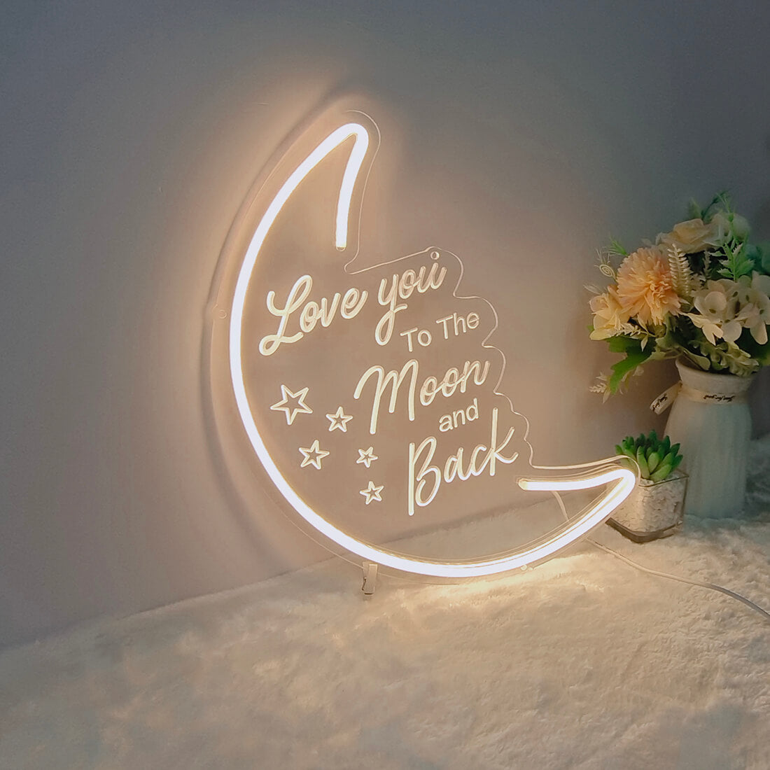 To The Moon and Back Neon Sign