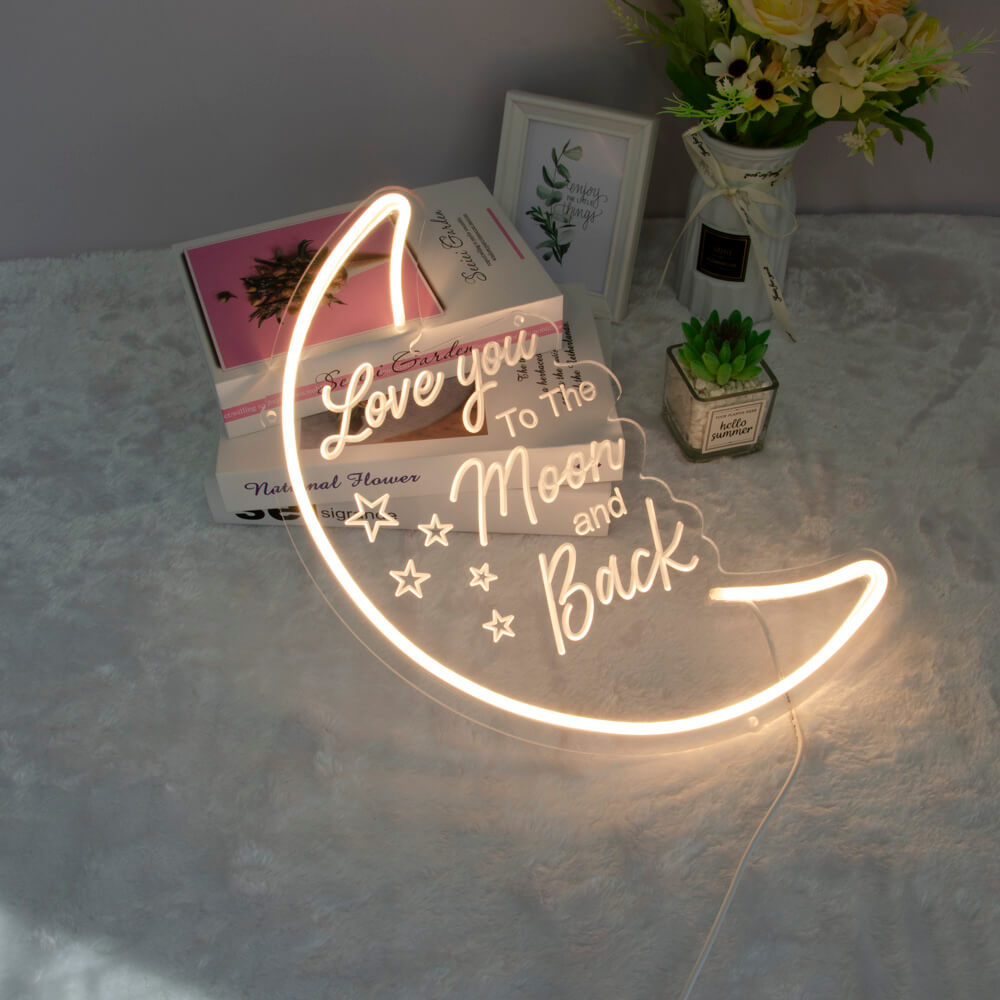 To The Moon and Back Neon Sign