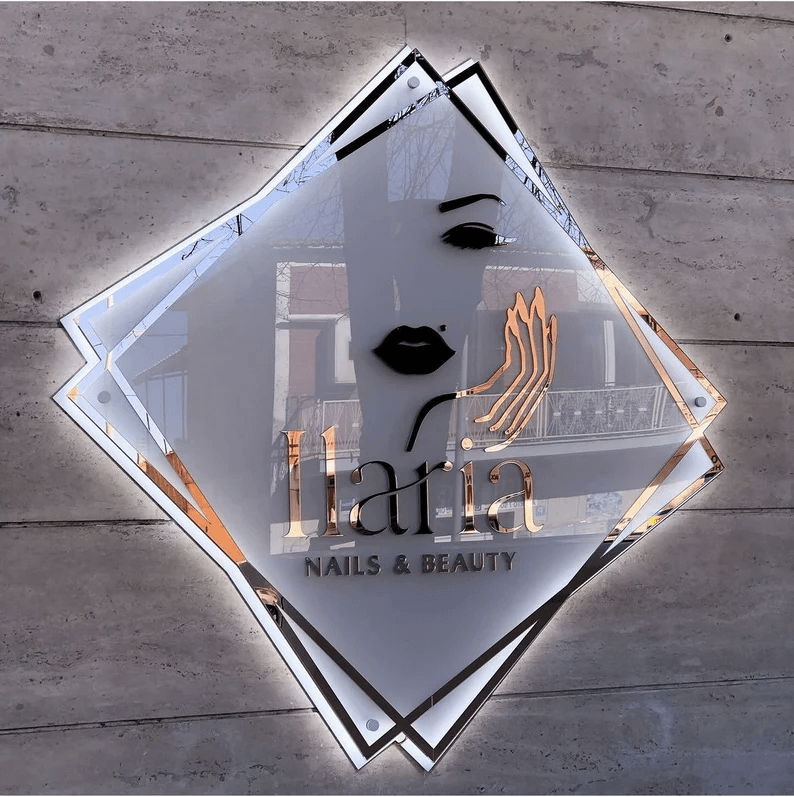Custom Acrylic Backlit  Business Logo Sign 3D Wall Decor Sign
