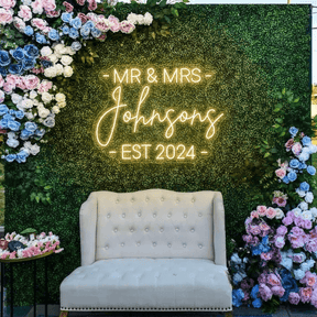 Custom Mr & Mrs Last Name With EST Year LED Neon Sign