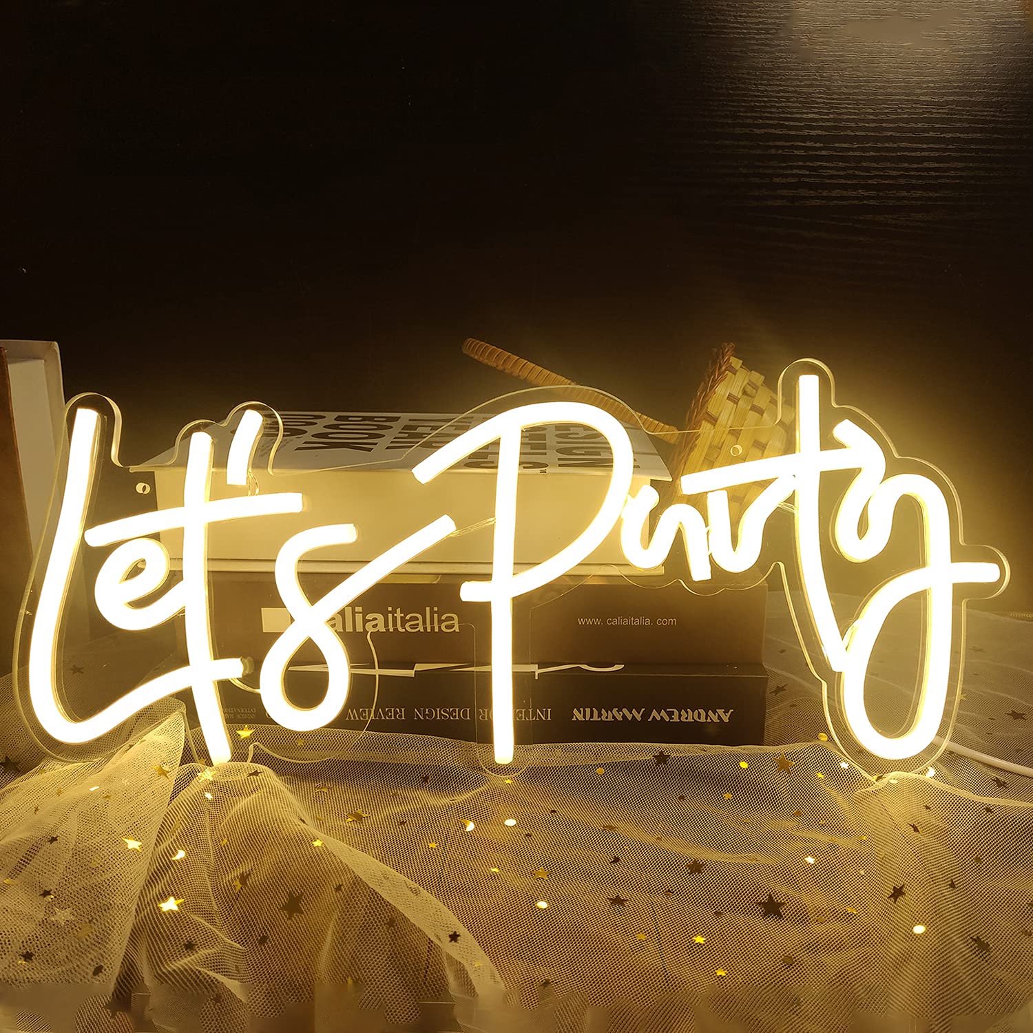 Let's Party Neon Sign for Event Party Decor