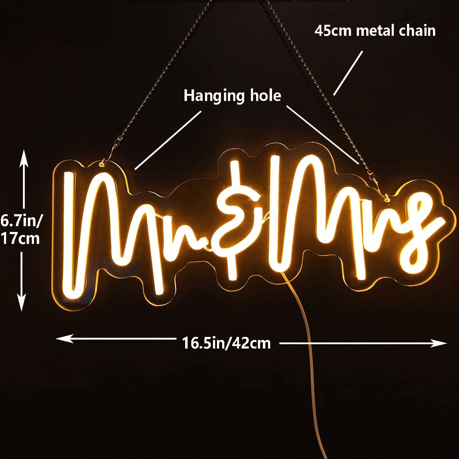 Mr&Mrs Neon Sign for Party Decor