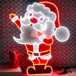 Santa Neon Sign for Shop Home Party Decor