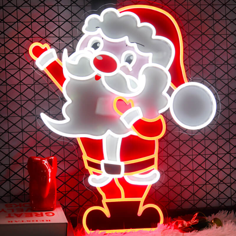 Santa Neon Sign for Shop Home Party Decor