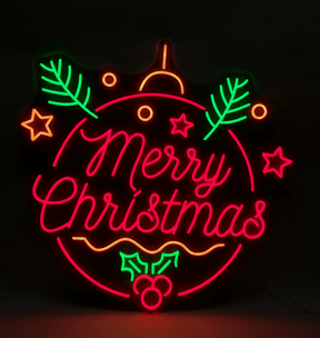 Circle Merry Christmas Neon Sign Home Party Decor Sign