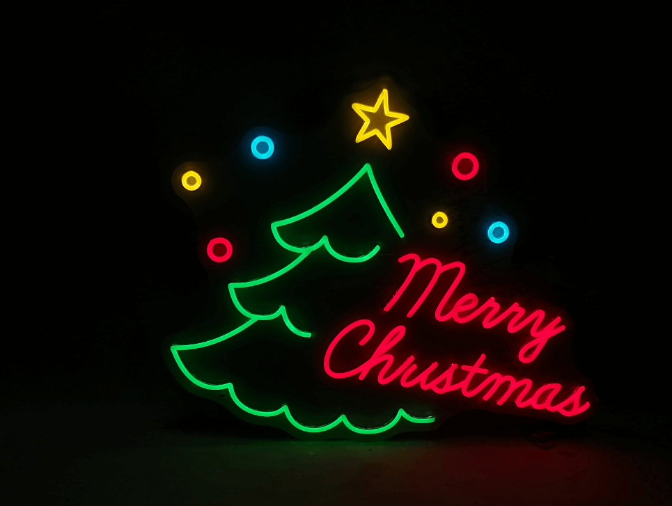 Merry Christmas Neon Sign Personalized Gifts Home Party Decor