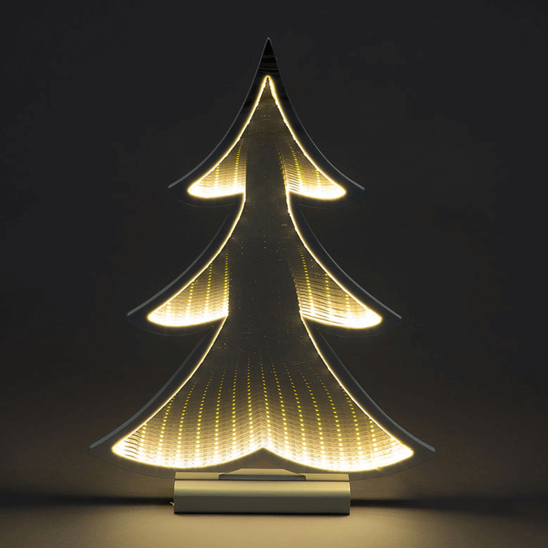 Christmas Tree Infinity Mirror Sign Light